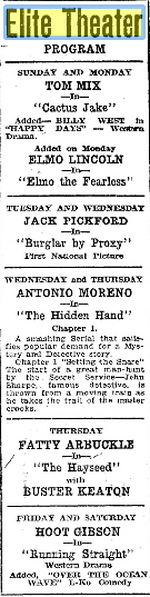 Elite Theatre - March 1920 (newer photo)